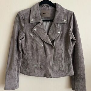 Blank NYC Faux Suede Grey Moto Jacket